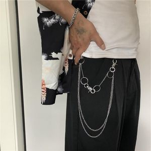 Chaînes Hip Hop taille Punk rue porte-clés pantalon en métal suspendu pantalons longs Hipster portefeuille ceinture porte-clés unisexe bijoux