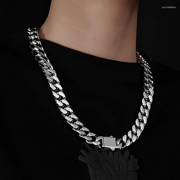 Chaînes HIPUNK Acier Inoxydable Hip Hop Collier 12mm Miami Cubain Lien Chaîne De Mode Rappeur Charme Bijoux Pour Hommes Femmes