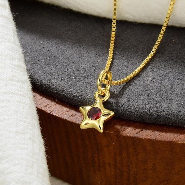 Chaînes HIYEE Mini Pentagramme Pendentif Boîte Carrée Chaîne En Acier Inoxydable Non-fading Étanche Collier Charmes Pour La Fabrication De Bijoux Des Femmes