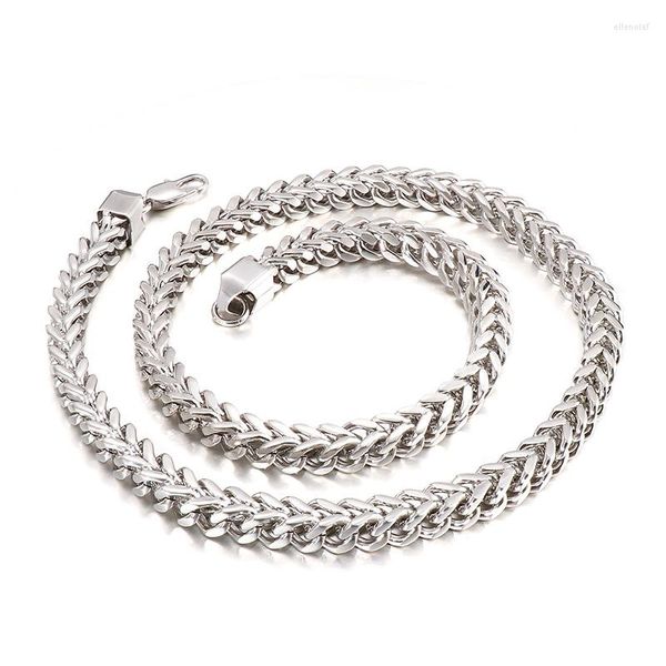 Chaînes Cadeaux de vacances Chaîne cubaine en acier inoxydable Collier Argent - Boîte de quille hypoallergénique sans nickel 5 mm / 6 mm / 8 mm