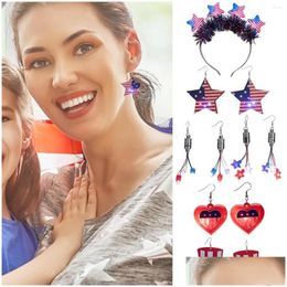 Chaînes Collier de vacances Boucles d'oreilles Taille Five Point Star Indépendance Jijou de bijoux Drop Livraison Colliers Pendants DHNVP