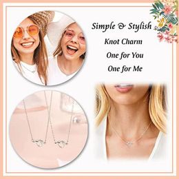 Chaines Colliers de pendentif noué creux pour femmes Girl Special Gift Mère fille Fine Chain Chokers Sœur Ami