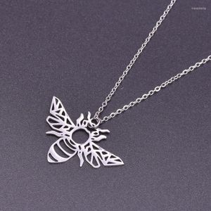 Chaînes creuses en acier inoxydable pendentif Royal Bee collier pour femmes hommes 2023 bijoux déclaration mâle chaîne couple cadeau fête