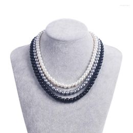 Chaînes HOWAWAY ronde Imitation perle collier ras du cou multi brins 20s clapet bijoux bricolage à la main perle soirée à thème