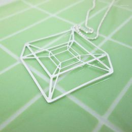 Kettingen Hypercube heilige geometrische ketting Tesseract Geometry 4D Cube Women Free Ship