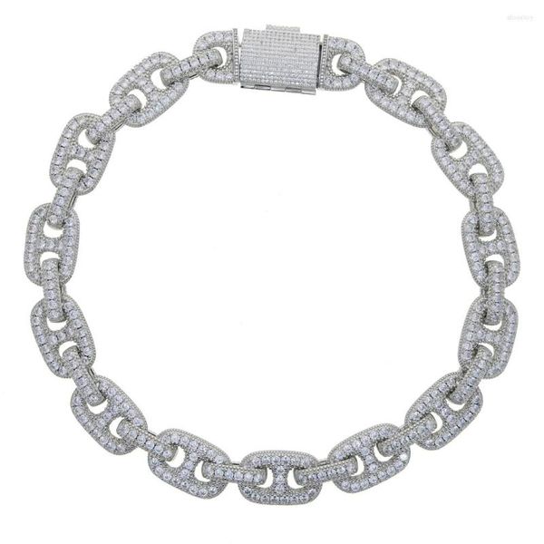 Chaînes Iced Out Design Hip Hop Chaîne Cubaine Collier Avec Or Argent Plaqué Lourd 19mm Large Charme Tennis Pour Hommes Punk Bijoux