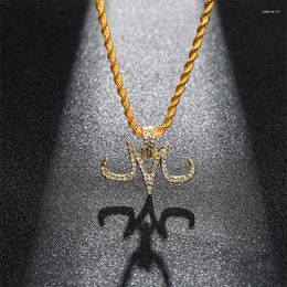 Kettingen Iced Out Majin Hanger Ketting Hip Hop Sieraden Goud Zilver Kleur Micro Pave Zirkoon Gift Voor Mannen Vrouwen 2023