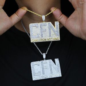 Chaînes Glacé Étincelles Lettre Zircone Cubique Est Venue De Pas Chose Pendentif Personnalité Tendance Mode Hip Hop 5A CZ CFN Collier De Charme