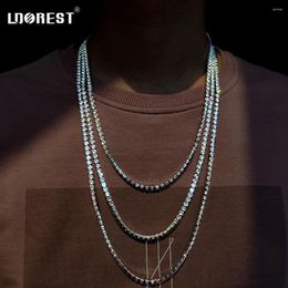 Kettingen ijskoud tennisketen ketting mannen vrouwen 4 mm kubieke zirkonen kettingen kristallen steentjes choker punk hiphop geschenken sieraden