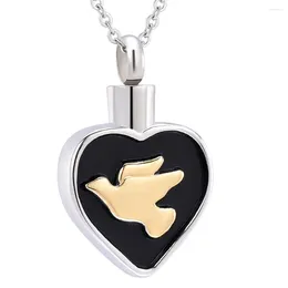 Chaînes IJD9930 dans mon coeur en acier inoxydable mémorial crémation cendres urne collier souvenir pendentif bijoux hommes / femmes titulaire