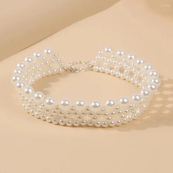Campo de perlas de imitación de cadenas Elegante Corronía de imitación de múltiples capas para mujeres Luxury Princess Jewelry Prom PROM
