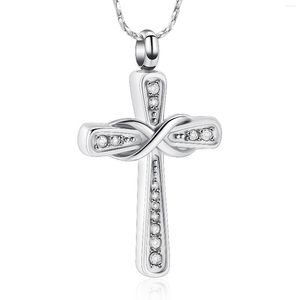 Chaînes Infinity Cross Bijoux de crémation pour cendres Urn Collier Femmes Hommes Pendentif Pierre de naissance