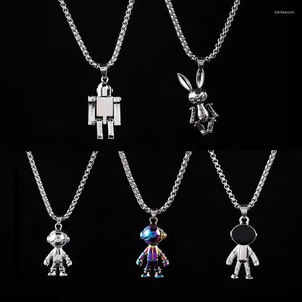 Chaînes Ins Mignon Vintage Métal Vieux Mini Robot Hommes Et Femmes Pendentif Collier De Mode Tendance Hip Hop Cadeau