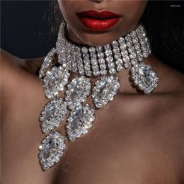 Chains Ins Fashion White Large Crystal Pendant Necklace Ladies overdreven super glanzend sieradencadeau