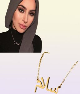 Ketens islam sieraden hanger ketting voor vrouwen choker Arabische namen op maat gemaakte gepersonaliseerde bruidsmeisje cadeau roestvrijstalen steel5946160