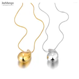 Chaines Jeemango Collier de gouttelettes en acier inoxydable pour femmes bijoux de pendentif à la mode imperméable gratuit JN23040