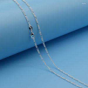 Cadenas Joyas 925 Chapado en cobre plateado FIGARO Link 16 ''-30'' 2MM Collar de cadena colgante para mujer Broche de langosta