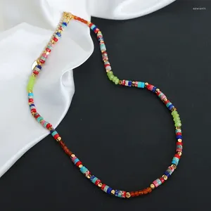 Chaînes Bijoux Bohème Birmanie Pierre Naturelle Multi Perles Perles Collier Chaîne Pour Femmes Filles