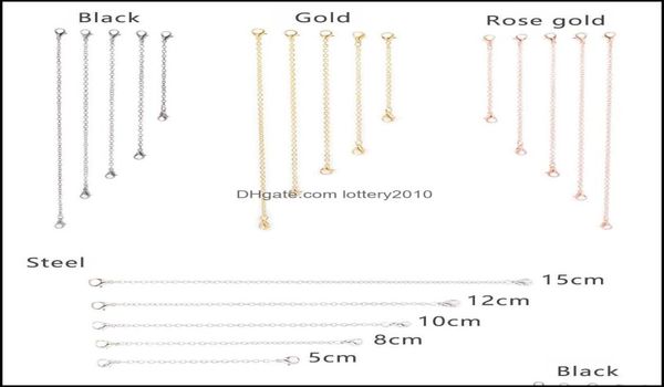 Chaînes Constructions de bijoux Composants 10 Packs Collier de fer à homard à deux tête Collier de chaîne de queue Bracelet Extension Métal Extend6337814