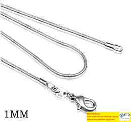 Cadenas Accesorios de joyería Componentes Collar de cadena Rolo de eslabones chapados en plata de ley 925 con cierres de langosta 16 18 20 22 24 pulgadas