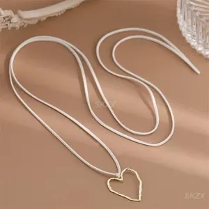 Chaînes bijoux cadeau flanelle sophistiqué et élégant pendentif coeur collier personnalité hypoallergénique en forme de coeur