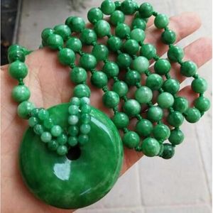 Ketens sieraden natuur Burma Jade Emerald veilige bule nelace hanger trui ketting