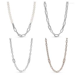 Ketens sieraden vrouwen fit origineel me serie ketting kralen diy charmes plata de ley 925 sterling zilver accessoiresechains kainsschains heal2222