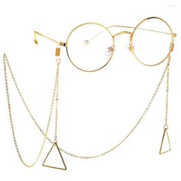 Cadenas JGL0042 2022 Último diseño Gafas de metal Cuerda Triángulo dorado Forma Colgante Cadena Moda Encanto Accesorios de mujer