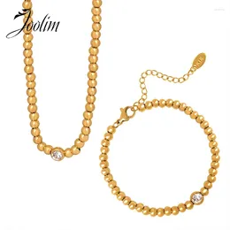 Chains Joolim Bijoux en gros Cercle géométrique Cercle à main Per perlé personnalisé Collier en acier inoxydable en acier inoxydable personnalisé pour femmes