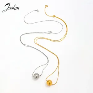 Cadenas Joyas Joolim Al por mayor sin Fade Fashion Ball Ball Ball Pends Colleto de acero inoxidable de suéter ajustable para mujeres