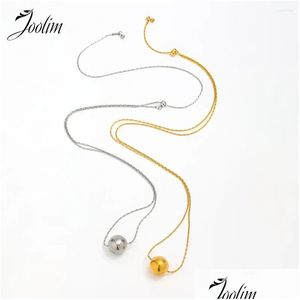 Cadenas Joyas Joolim Al por mayor sin Fade Fashion Fashion Ball Ball Pends Colleto de acero inoxidable de suéter ajustable para mujeres OTF0N