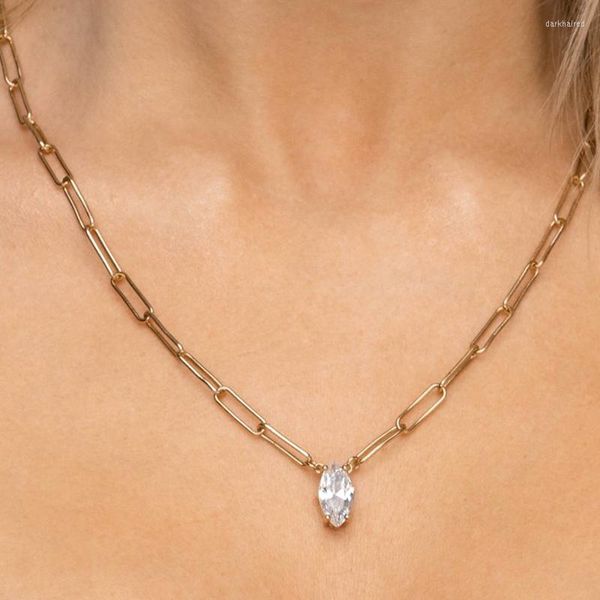 Chaines Joolim bijoux en gros sans fondu léger luxe papier de luxe chaîne zircon pendant collier étanche or