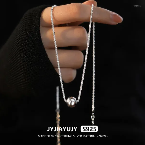 Cadenas Jyjiayujy entera original plata esterlina S925 45 cm collar estrellado 9 mm bola en stock joyería de moda regalo uso diario N209