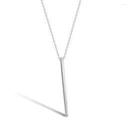 Kettingen Karloch S925 Sterling Zilver Geometrische Strip Eenvoudig en veelzijdig uniek ontwerp voor damesketting