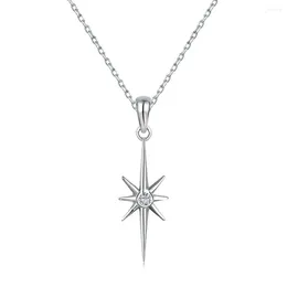 Chaînes Karloch S925 Pendentif en argent sterling Collier pour femme Bethléem Star Design minimaliste Sens Micro Zircon Mode Polyvalent