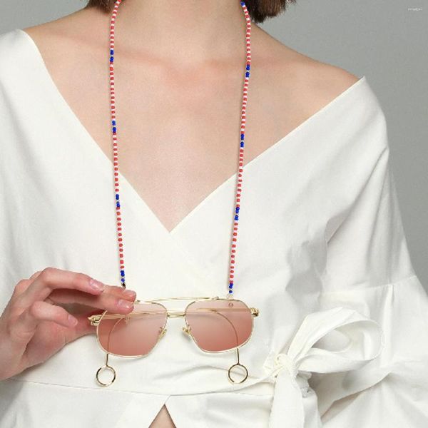 Chaînes Kelitch Boho Hang Masque Perlé Collier Coloré Lunettes Cordon Lanière Enfants Étudiant Cou Corde Sangle Titulaire Pour Les Filles Bo