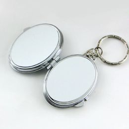 Chaînes porte-clés petit miroir transfert de chaleur produit vierge impression par sublimation porte-clés