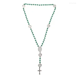 Chaînes Kiki pour la sublimation créative vierge bricolage pendentif en métal longue chaîne rétro croix colliers bijoux chrétiens cadeau