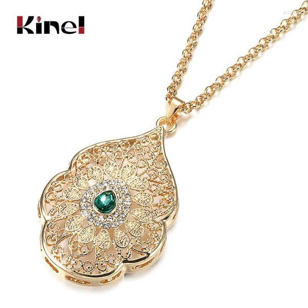 Chaînes Kinel Maroc Or Couleur Long Pendentif Collier Pour Femmes Caftan Fleur Bijoux Bijoux De Mariage Ethnique En GrosChaînes ChaînesChaînes Dieu