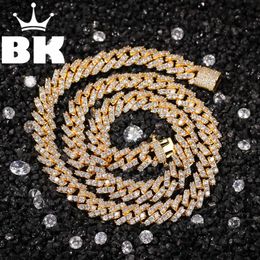 Chaînes KING 9mm Boucle Lien Pave Glacé CZ Cubain Colliers Or Couleur De Luxe Bijoux De Mode Hiphop Pour Hommes