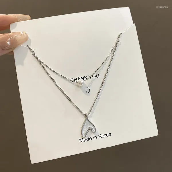 Chaines Collier de queue de poisson Fritillaria à double couches pour le luxe et la conception du petit marché pour femmes