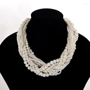 Chaînes Mode coréenne Blanc Boho Perle Collier 2024 Femmes Multicouche Exquis Tendance Luxe Perlé Cadeau De Mariage Chaîne Bijoux