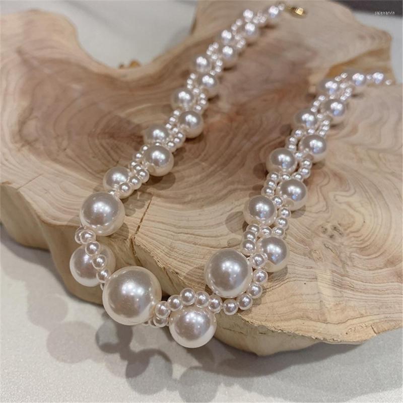 Chaînes Coréenne Kpop De Luxe Collier De Perles De Mode En Gros Clavicule Chaîne Célébrité Simple Personnalité Cou Accessoires Femmes Bijoux