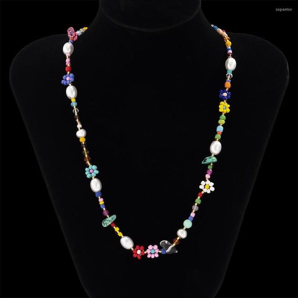 Chaînes KunJoe Boho colliers colorés cristal petit verre de graine perlé pour femmes hommes enfant bijoux accessoires bohème