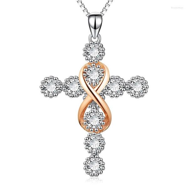 Chaînes KYTRD Croyance religieuse européenne et américaine Croix Collier porte-bonheur à 8 caractères Pendentif d'amour de Dieu de haute qualité G