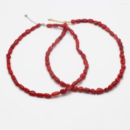 Chaînes dames forme irrégulière collier de perles de corail rouge Reiki énergie bijoux pour bricolage faisant Bracelet artisanat cadeau 1 PC