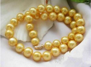 Chaînes Grande quantité de 10-11mm Naturel Mer de Chine du Sud Collier de perles d'or véritable 18ich