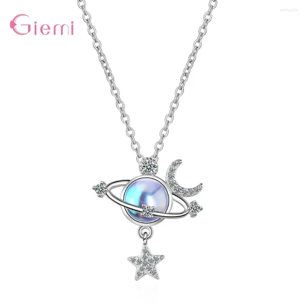 Chaînes Dernières bijoux de mode accessoire 925 argent aiguille lune étoile pendentif colliers pour maman / femme / petite amie / fille