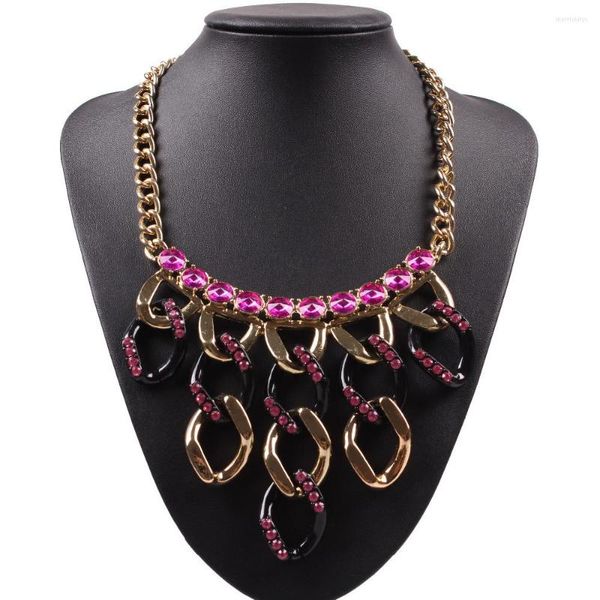 Chaînes dernier modèle mode strass cristal collier pour femmes couleur or chaîne filles cadeau bijoux en gros