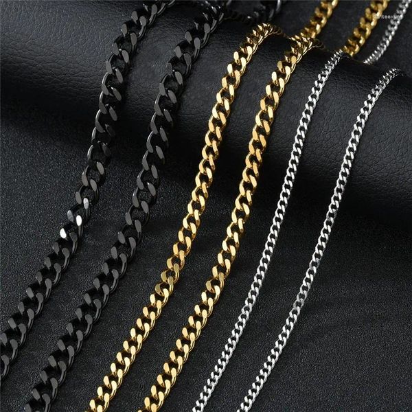 Chaînes LetAPI Hip Hop Acier inoxydable Curb Cuban Link Chaîne Collier pour hommes et femmes Basic Punk Mâle Collier Bijoux Cadeaux